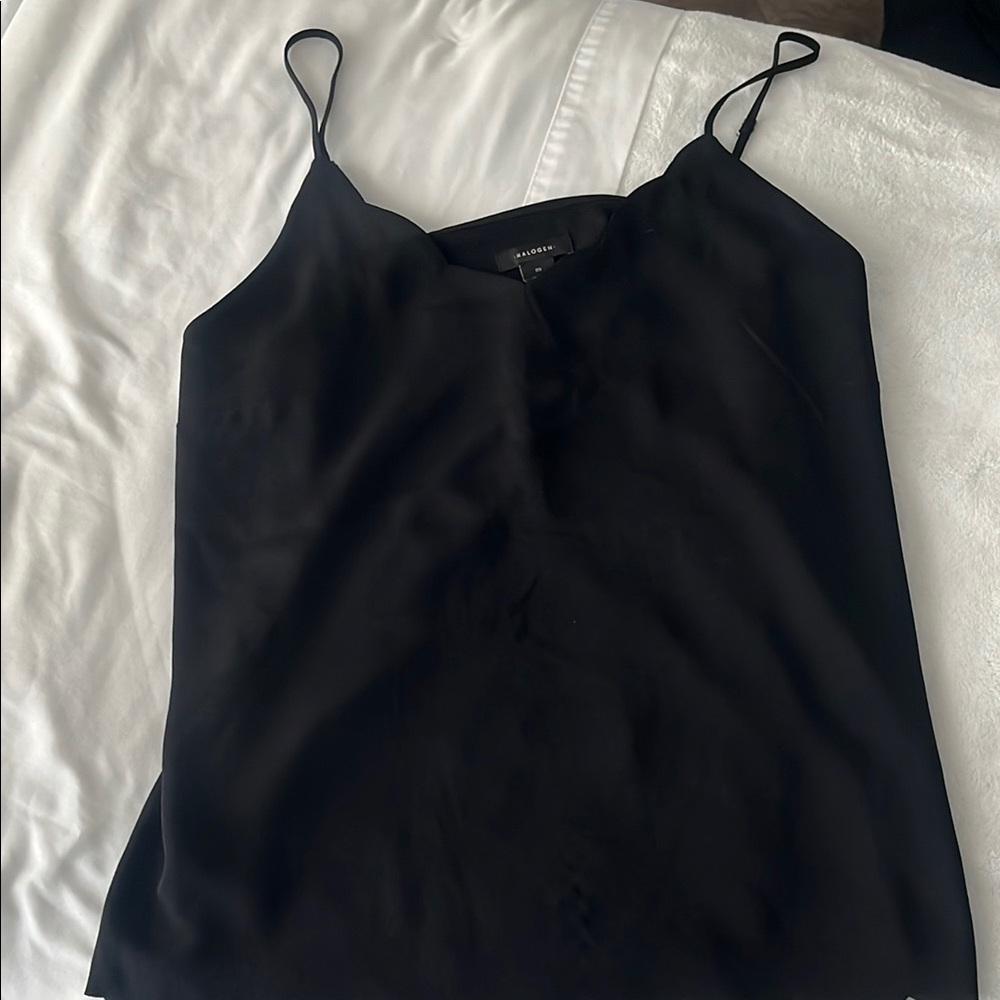 Halogen Black Fitted Camisole with Spaghetti Straps